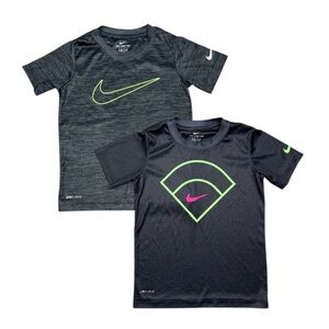 (2) Nike Dry Fit Baseball Athletic Shirt Bundle XS 5/6